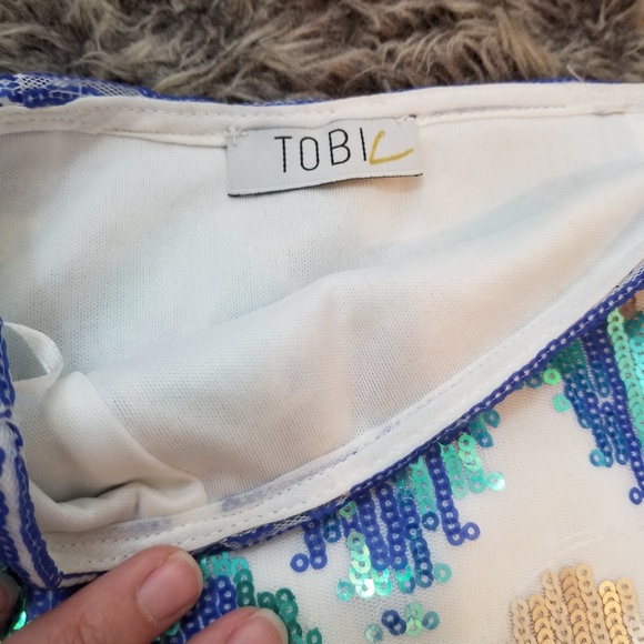 TOBI Aztec Printed Sequin Mini Skirt - Picture 4 of 4